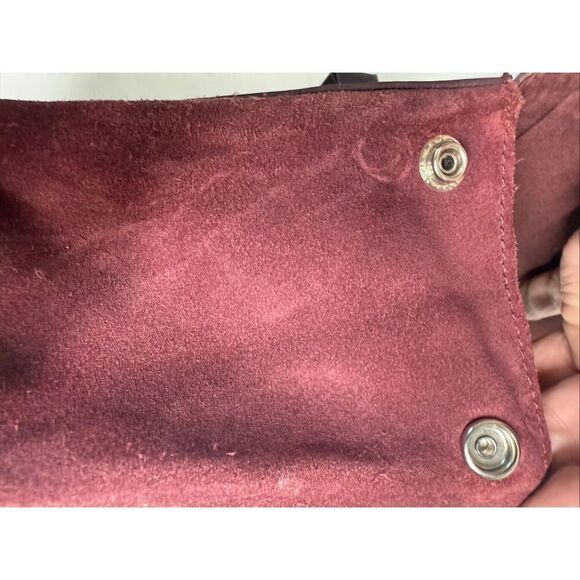 Kiomi Women’s Leather Suede Backpack Burgundy 11” X 10” See Description main image 9